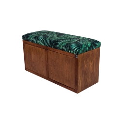 Ławka Szafka Pufa Tapicerowana Siedzisko Gładkie Liście Tropikalne LGS-6 Rozmiary od 50 cm do 200 cm