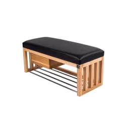 Ławka Szafka Pufa Tapicerowana Siedzisko Gładkie Ekoskóra Czarny LGS-61 Rozmiary od 50 cm do 200 cm