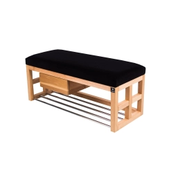 Ławka Szafka Pufa Tapicerowana Siedzisko Gładkie Czarny LGS-62 Rozmiary od 50 cm do 200 cm