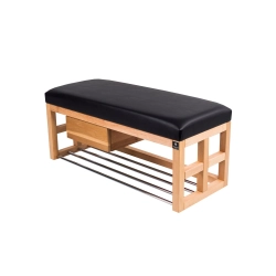 Ławka Szafka Pufa Tapicerowana Siedzisko Gładkie Ekoskóra Czarny LGS-62 Rozmiary od 50 cm do 200 cm