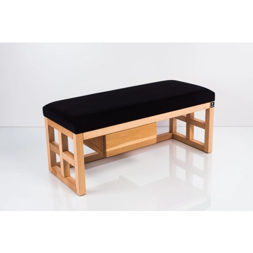 Ławka Szafka Pufa Tapicerowana Siedzisko Gładkie Czarny LGS-63 Rozmiary od 50 cm do 200 cm