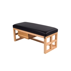 Ławka Szafka Pufa Tapicerowana Siedzisko Gładkie Ekoskóra Czarny LGS-63 Rozmiary od 50 cm do 200 cm