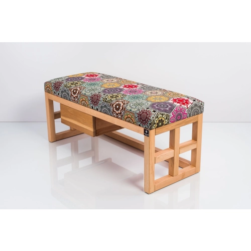 Ławka Szafka Pufa Tapicerowana Siedzisko Gładkie Hexagony Mandala LGS-63 Rozmiary od 50 cm do 200 cm