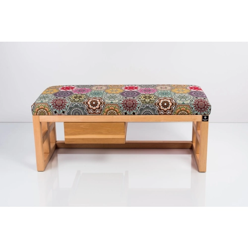 Ławka Szafka Pufa Tapicerowana Siedzisko Gładkie Hexagony Mandala LGS-63 Rozmiary od 50 cm do 200 cm