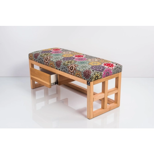 Ławka Szafka Pufa Tapicerowana Siedzisko Gładkie Hexagony Mandala LGS-63 Rozmiary od 50 cm do 200 cm