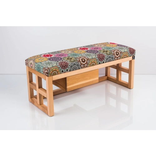 Ławka Szafka Pufa Tapicerowana Siedzisko Gładkie Hexagony Mandala LGS-63 Rozmiary od 50 cm do 200 cm