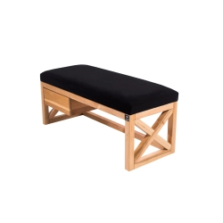 Ławka Szafka Pufa Tapicerowana Siedzisko Gładkie Czarny LGS-64 Rozmiary od 50 cm do 200 cm