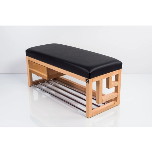 Ławka Szafka Pufa Tapicerowana Siedzisko Gładkie Ekoskóra Czarny LGS-65 Rozmiary od 50 cm do 200 cm