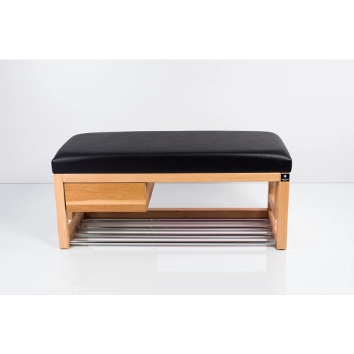 Ławka Szafka Pufa Tapicerowana Siedzisko Gładkie Ekoskóra Czarny LGS-65 Rozmiary od 50 cm do 200 cm