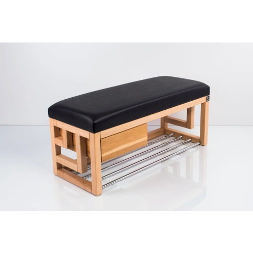 Ławka Szafka Pufa Tapicerowana Siedzisko Gładkie Ekoskóra Czarny LGS-65 Rozmiary od 50 cm do 200 cm