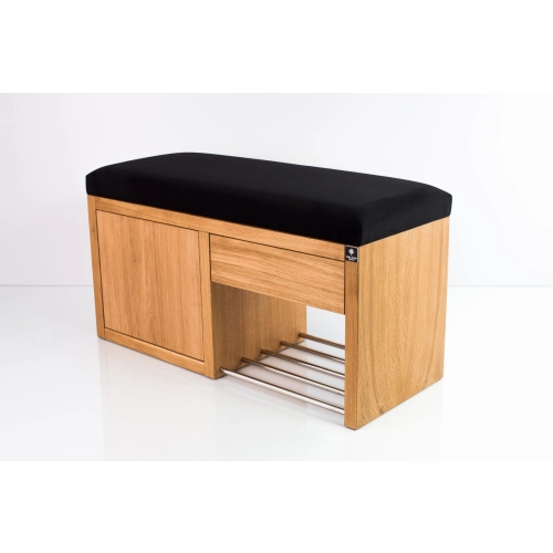 Ławka Szafka Pufa Tapicerowana Siedzisko Gładkie Czarny LGS-7 Rozmiary od 50 cm do 200 cm