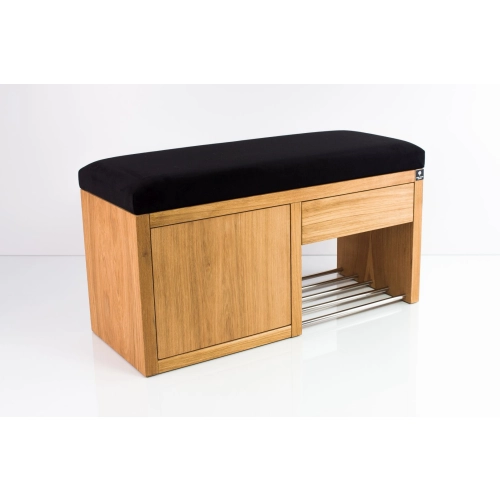 Ławka Szafka Pufa Tapicerowana Siedzisko Gładkie Czarny LGS-7 Rozmiary od 50 cm do 200 cm