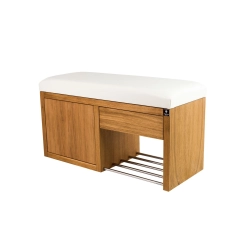 Ławka Szafka Pufa Tapicerowana Siedzisko Gładkie Ekoskóra Biały LGS-7 Rozmiary od 50 cm do 200 cm