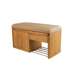 Ławka Szafka Pufa Tapicerowana Siedzisko Gładkie Ekoskóra Beż LGS-7 Rozmiary od 50 cm do 200 cm