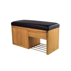 Ławka Szafka Pufa Tapicerowana Siedzisko Gładkie Ekoskóra Czarny LGS-7 Rozmiary od 50 cm do 200 cm