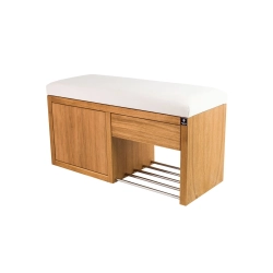 Ławka Szafka Pufa Tapicerowana Siedzisko Gładkie Biały LGS-7 Rozmiary od 50 cm do 200 cm