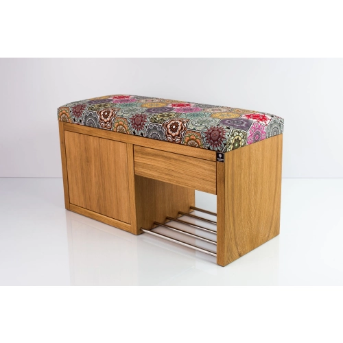 Ławka Szafka Pufa Tapicerowana Siedzisko Gładkie Hexagony Mandala LGS-7 Rozmiary od 50 cm do 200 cm