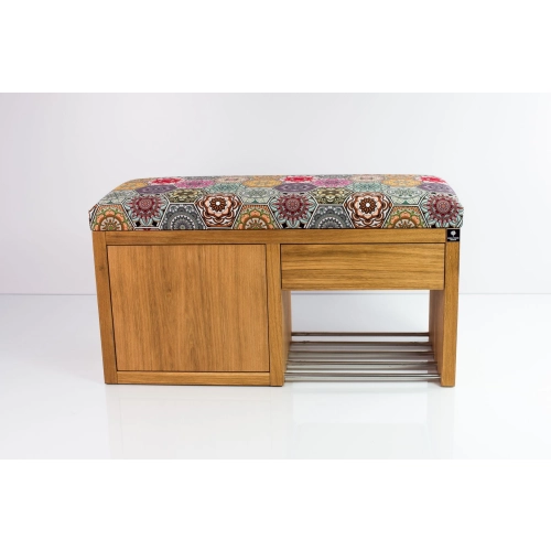 Ławka Szafka Pufa Tapicerowana Siedzisko Gładkie Hexagony Mandala LGS-7 Rozmiary od 50 cm do 200 cm