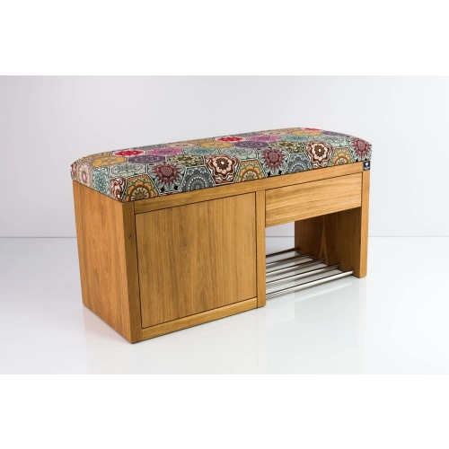 Ławka Szafka Pufa Tapicerowana Siedzisko Gładkie Hexagony Mandala LGS-7 Rozmiary od 50 cm do 200 cm