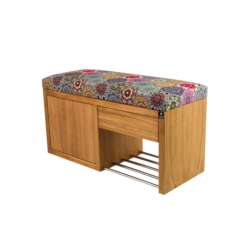 Ławka Szafka Pufa Tapicerowana Siedzisko Gładkie Hexagony Mandala LGS-7 Rozmiary od 50 cm do 200 cm