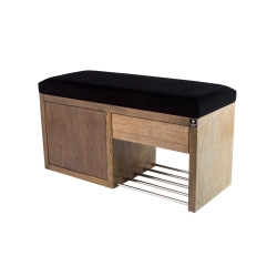 Ławka Szafka Pufa Tapicerowana Siedzisko Gładkie Czarny LGS-7 Rozmiary od 50 cm do 200 cm