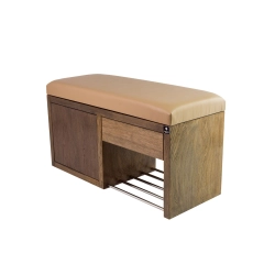 Ławka Szafka Pufa Tapicerowana Siedzisko Gładkie Ekoskóra Beż LGS-7 Rozmiary od 50 cm do 200 cm