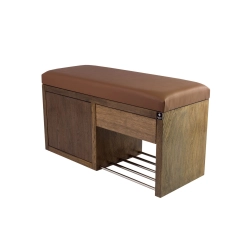 Ławka Szafka Pufa Tapicerowana Siedzisko Gładkie Ekoskóra Brąz LGS-7 Rozmiary od 50 cm do 200 cm