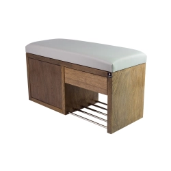 Ławka Szafka Pufa Tapicerowana Siedzisko Gładkie Ekoskóra Popiel LGS-7 Rozmiary od 50 cm do 200 cm