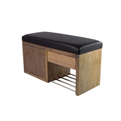 Ławka Szafka Pufa Tapicerowana Siedzisko Gładkie Ekoskóra Czarny LGS-7 Rozmiary od 50 cm do 200 cm