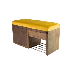 Ławka Szafka Pufa Tapicerowana Siedzisko Gładkie Cytrynowa Żółcień LGS-7 Rozmiary od 50 cm do 200 cm