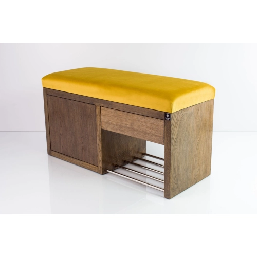 Ławka Szafka Pufa Tapicerowana Siedzisko Gładkie Cytrynowa Żółcień LGS-7 Rozmiary od 50 cm do 200 cm