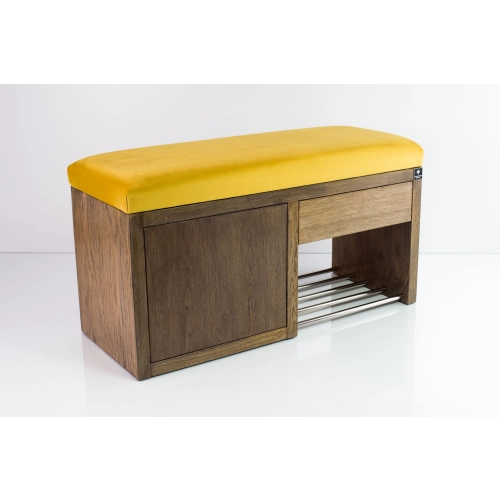 Ławka Szafka Pufa Tapicerowana Siedzisko Gładkie Cytrynowa Żółcień LGS-7 Rozmiary od 50 cm do 200 cm