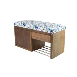 Ławka Szafka Pufa Tapicerowana Siedzisko Gładkie Kwiaty Malowane LGS-7 Rozmiary od 50 cm do 200 cm