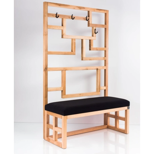 Ławka Szafka Pufa Tapicerowana Siedzisko Gładkie Czarny Wieszak LGS-70 Rozmiary od 50 cm do 200 cm