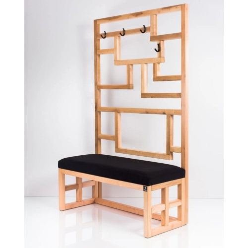 Ławka Szafka Pufa Tapicerowana Siedzisko Gładkie Czarny Wieszak LGS-70 Rozmiary od 50 cm do 200 cm