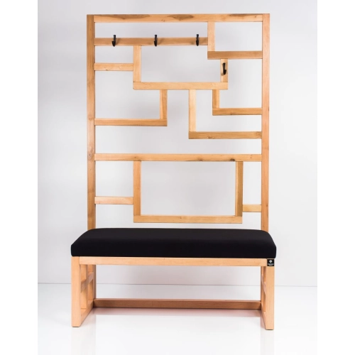 Ławka Szafka Pufa Tapicerowana Siedzisko Gładkie Czarny Wieszak LGS-70 Rozmiary od 50 cm do 200 cm