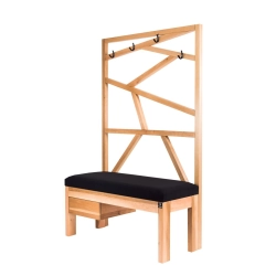 Ławka Szafka Pufa Tapicerowana Siedzisko Gładkie Czarny Wieszak LGS-72 Rozmiary od 50 cm do 200 cm