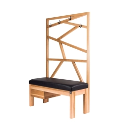 Ławka Szafka Pufa Tapicerowana Siedzisko Gładkie Ekoskóra Czarny Wieszak LGS-72 Rozmiary od 50 cm do 200 cm