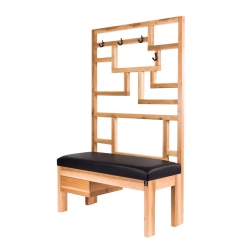 Ławka Szafka Pufa Tapicerowana Siedzisko Gładkie Ekoskóra Czarny Wieszak LGS-73 Rozmiary od 50 cm do 200 cm