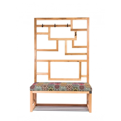 Ławka Szafka Pufa Tapicerowana Siedzisko Gładkie Hexagony Mandala Wieszak LGS-74 Rozmiary od 50 cm do 200 cm