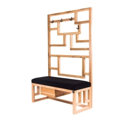 Ławka Szafka Pufa Tapicerowana Siedzisko Gładkie Czarny Wieszak LGS-75 Rozmiary od 50 cm do 200 cm