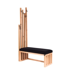 Ławka Szafka Pufa Tapicerowana Siedzisko Gładkie Czarny Wieszak LGS-76 Rozmiary od 50 cm do 200 cm