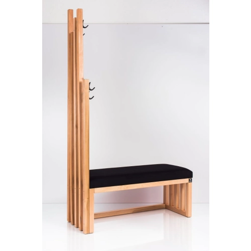 Ławka Szafka Pufa Tapicerowana Siedzisko Gładkie Czarny Wieszak LGS-76 Rozmiary od 50 cm do 200 cm