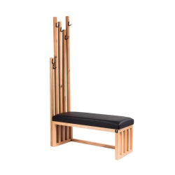 Ławka Szafka Pufa Tapicerowana Siedzisko Gładkie Ekoskóra Czarny Wieszak LGS-76 Rozmiary od 50 cm do 200 cm