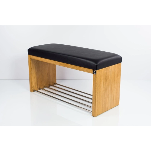 Ławka Szafka Pufa Tapicerowana Siedzisko Gładkie Ekoskóra Czarny LGS-8 Rozmiary od 50 cm do 200 cm