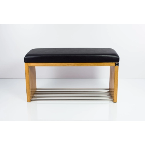 Ławka Szafka Pufa Tapicerowana Siedzisko Gładkie Ekoskóra Czarny LGS-8 Rozmiary od 50 cm do 200 cm