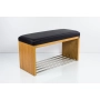 Ławka Szafka Pufa Tapicerowana Siedzisko Gładkie Ekoskóra Czarny LGS-8 Rozmiary od 50 cm do 200 cm