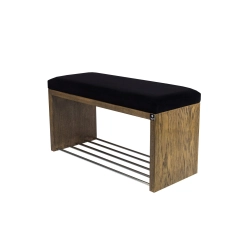 Ławka Szafka Pufa Tapicerowana Siedzisko Gładkie Czarny LGS-8 Rozmiary od 50 cm do 200 cm