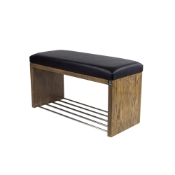 Ławka Szafka Pufa Tapicerowana Siedzisko Gładkie Ekoskóra Czarny LGS-8 Rozmiary od 50 cm do 200 cm