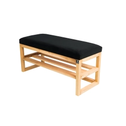 Ławka Szafka Pufa Tapicerowana Siedzisko Gładkie Czarny LGS-82 Rozmiary od 50 cm do 200 cm